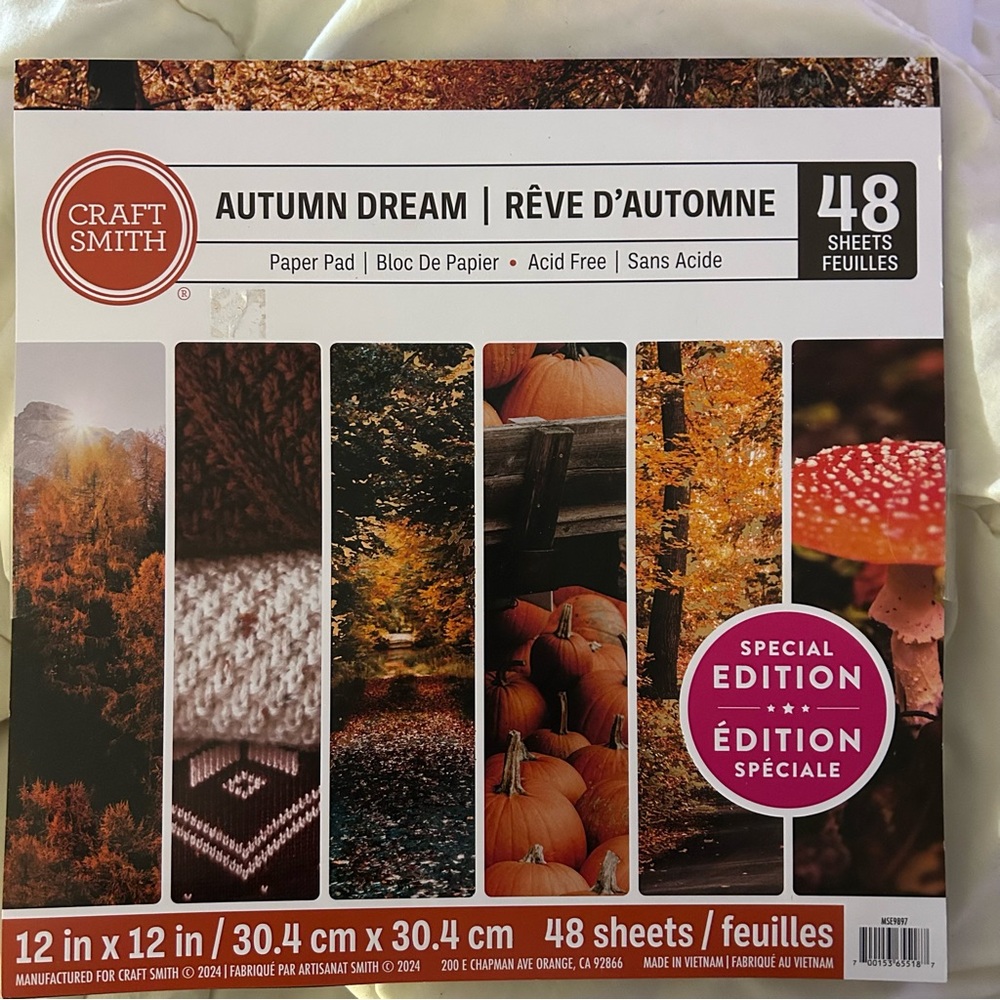 Craft Smith Special Edition 12” x 12” x 48 AUTUMN DREAM paper pad
